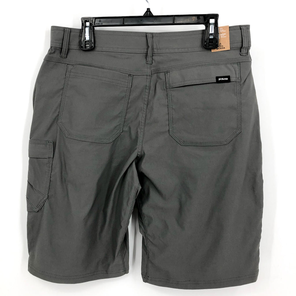 PRANA Men's Stretch Zion II Shorts Size 33 Grey Standard Fit Flat Front NWT