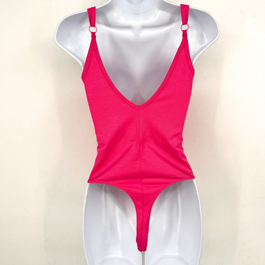 OUTDOOR VOICES Women's TechSweat Leotard Small PINK CERISE Tank NWT