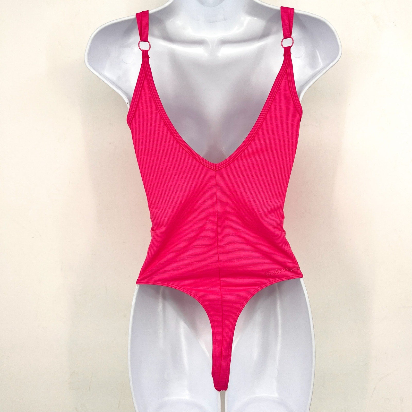 OUTDOOR VOICES Women's TechSweat Leotard Small PINK CERISE Tank NWT