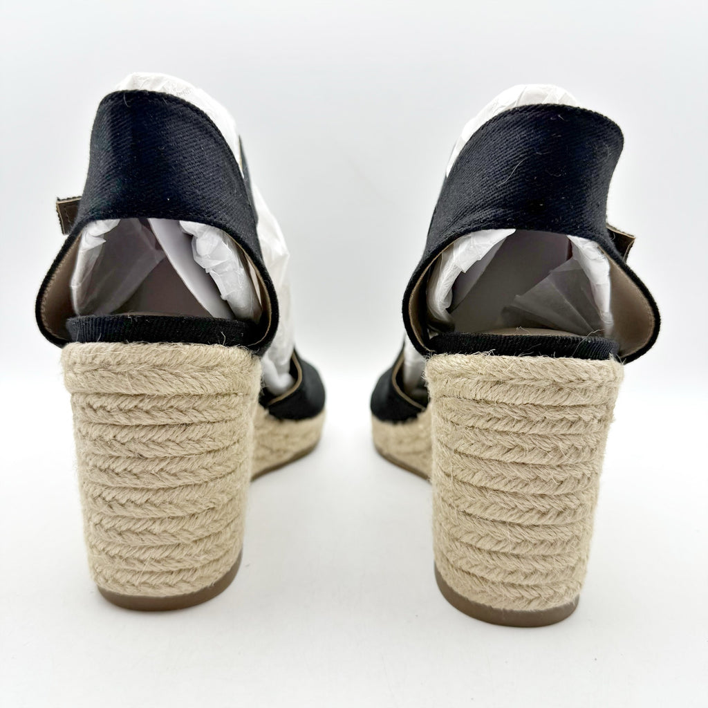 LifeStride Womens Tess Wedge Espadrille Sandals US 11 Wide EU 42 Black NIB