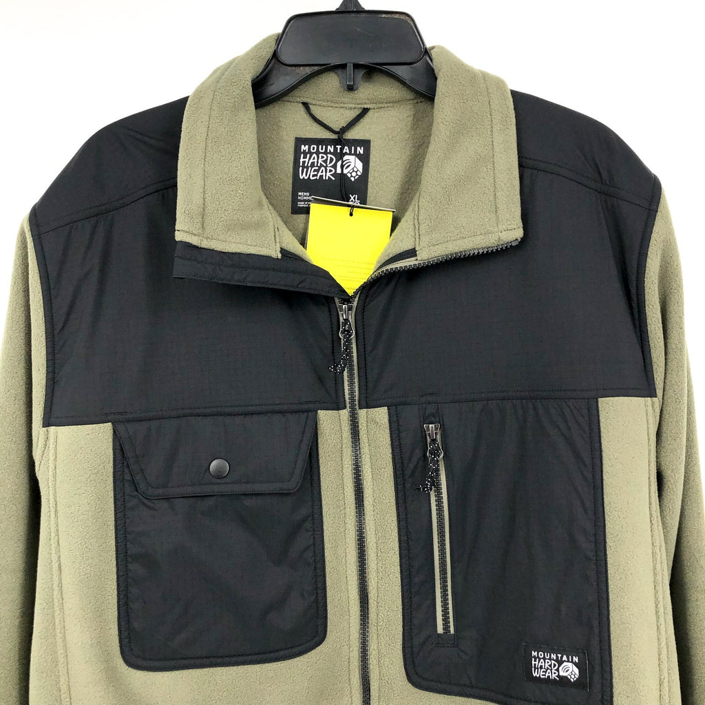 MOUNTAIN HARDWEAR First Tracks Fleece Full Zip Jacket XL Stone Green Black NWT