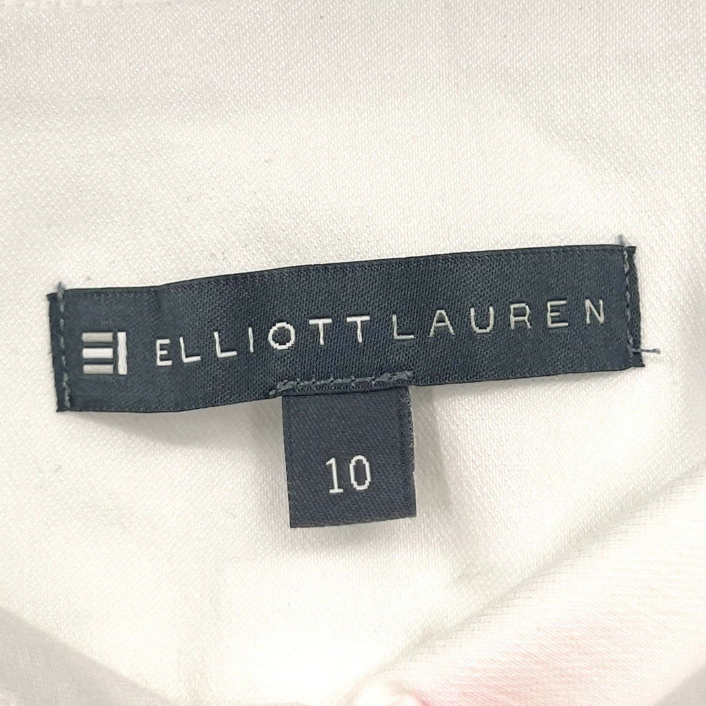 ELLIOTT LAUREN Women's Classic Pull-On Ankle Pants Size 10 White Back Slit NWOT