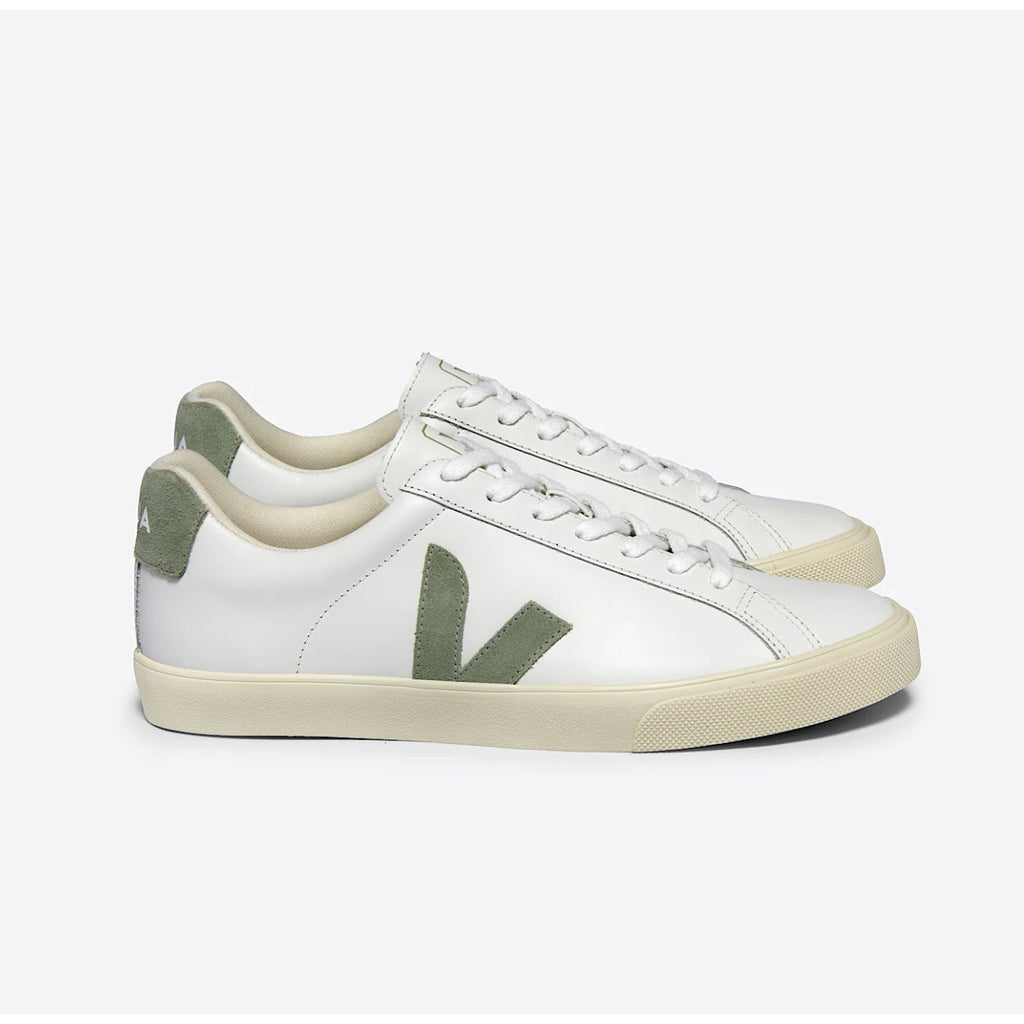 Veja Esplar Logo Casual Sneakers Womens 11 Mens 9 EU 42 White Green Leather NIB