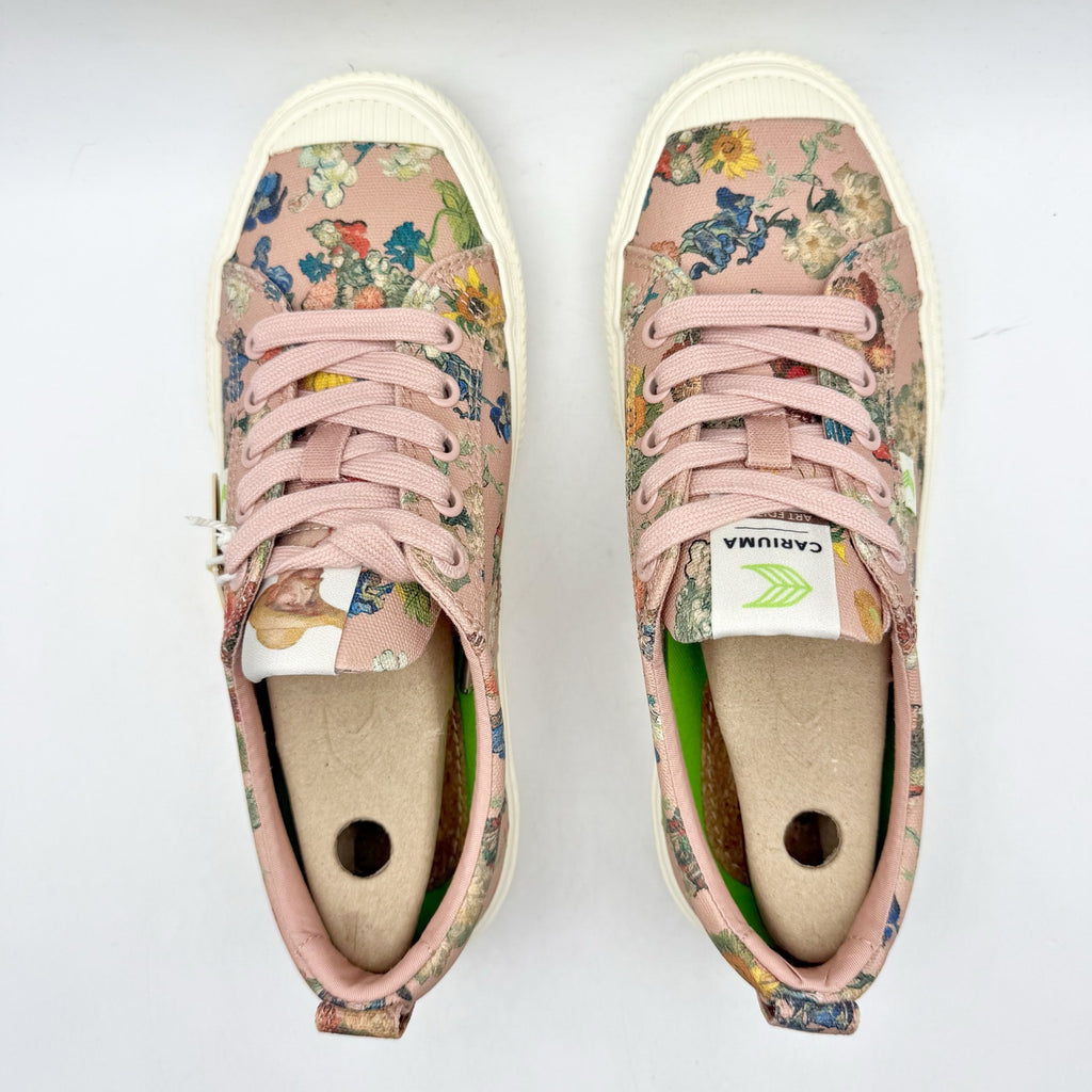 Cariuma Women VGM OCA Low Jubilee 50 Sneaker US 6.5 Pink Canvas Flower Print NIB
