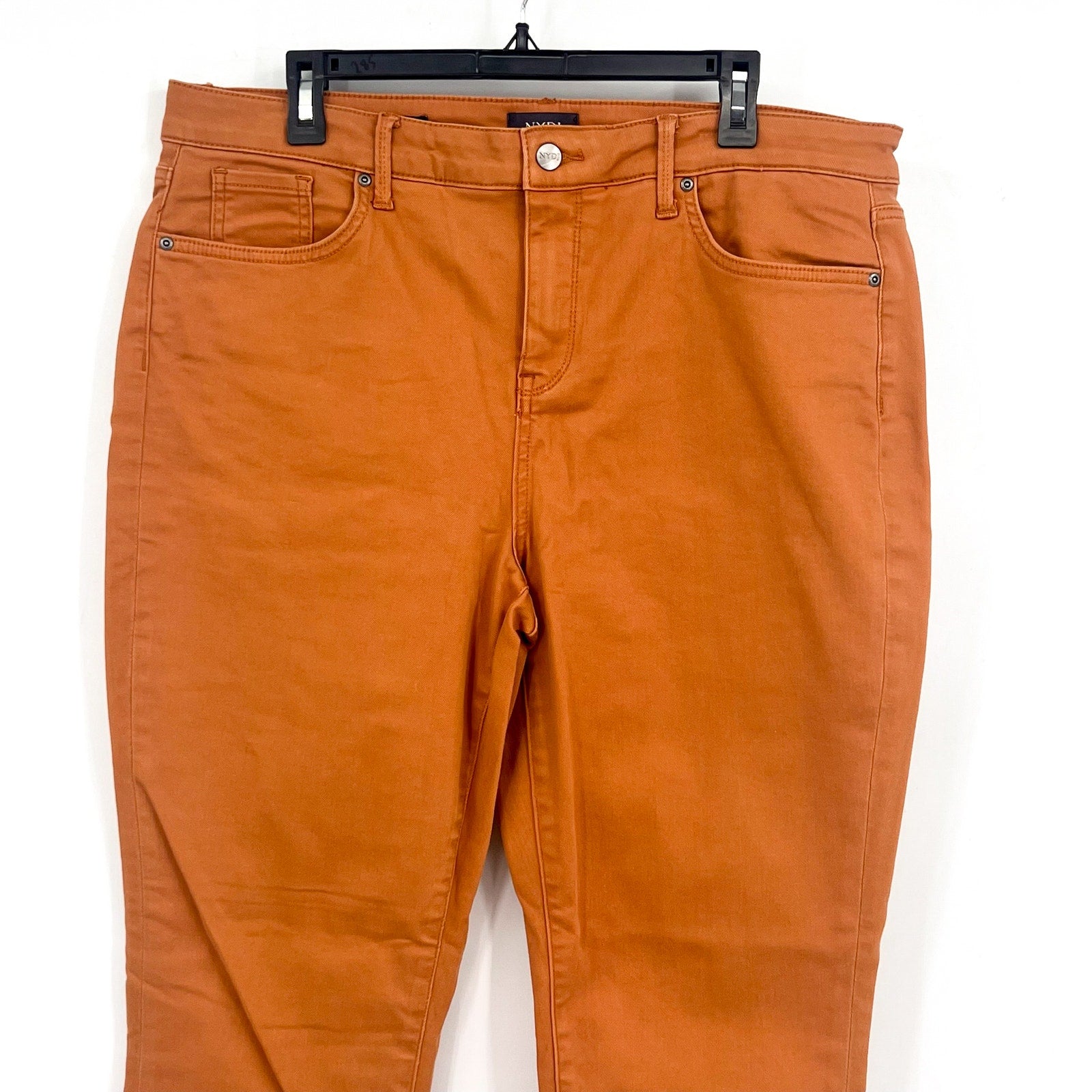 NYDJ Womens Margot Girlfriend Jeans Size 16 PETITE Rust Brown Straight Leg NWOT