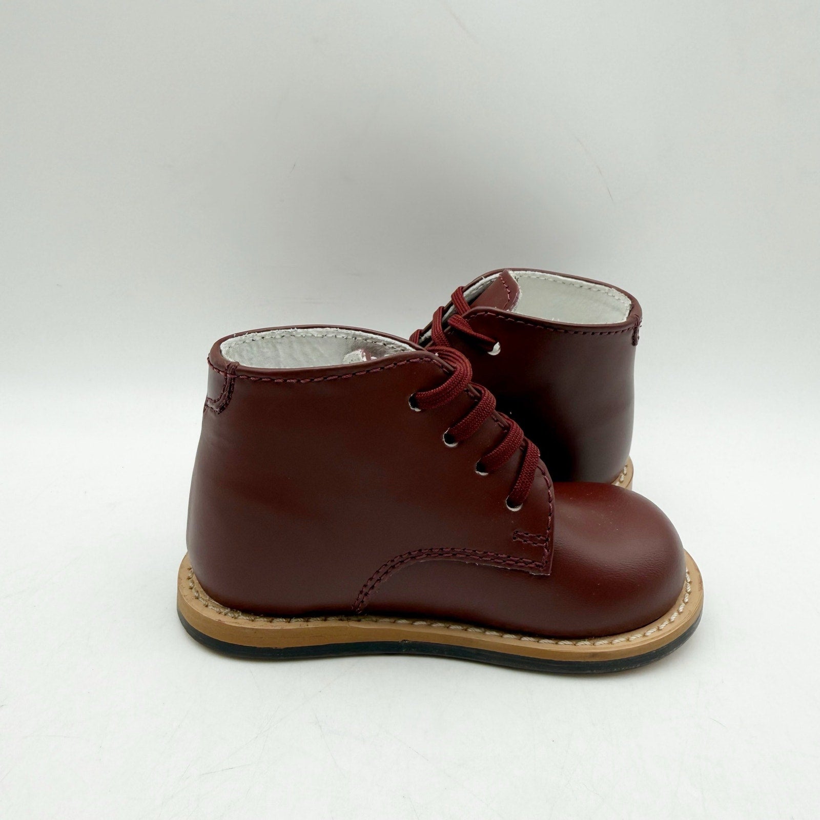 Josmo Baby Traditional First Walker Bootie US 4 Burgundy Red Leather NWOB