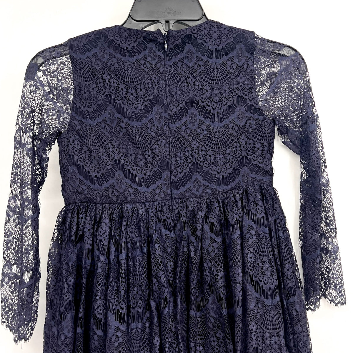 BARDOT JUNIOR Girl Gertrude Lace Dress Size 6X-7 Navy Blue Long Sleeve NWT