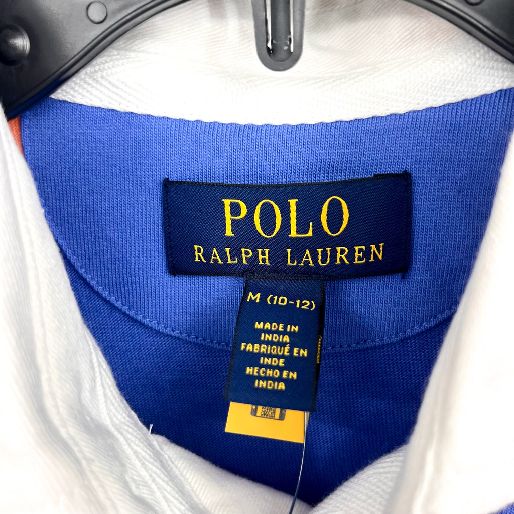 POLO RALPH LAUREN Kids Short-Sleeve Rugby Polo Shirt Medium Striped Cotton NWT