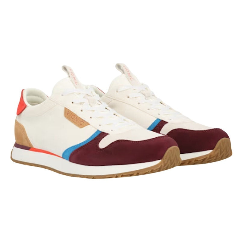 Vionic Womens Monarch Casual Sneakers Size 10 EU 41 Off White Multi Suede NIB