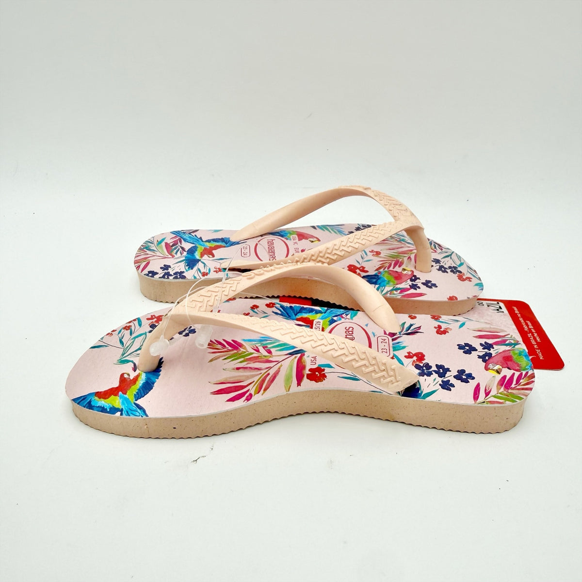 Havaianas Childrens Flip-Flops US 9 EU 23-24 Pink Floral NWT