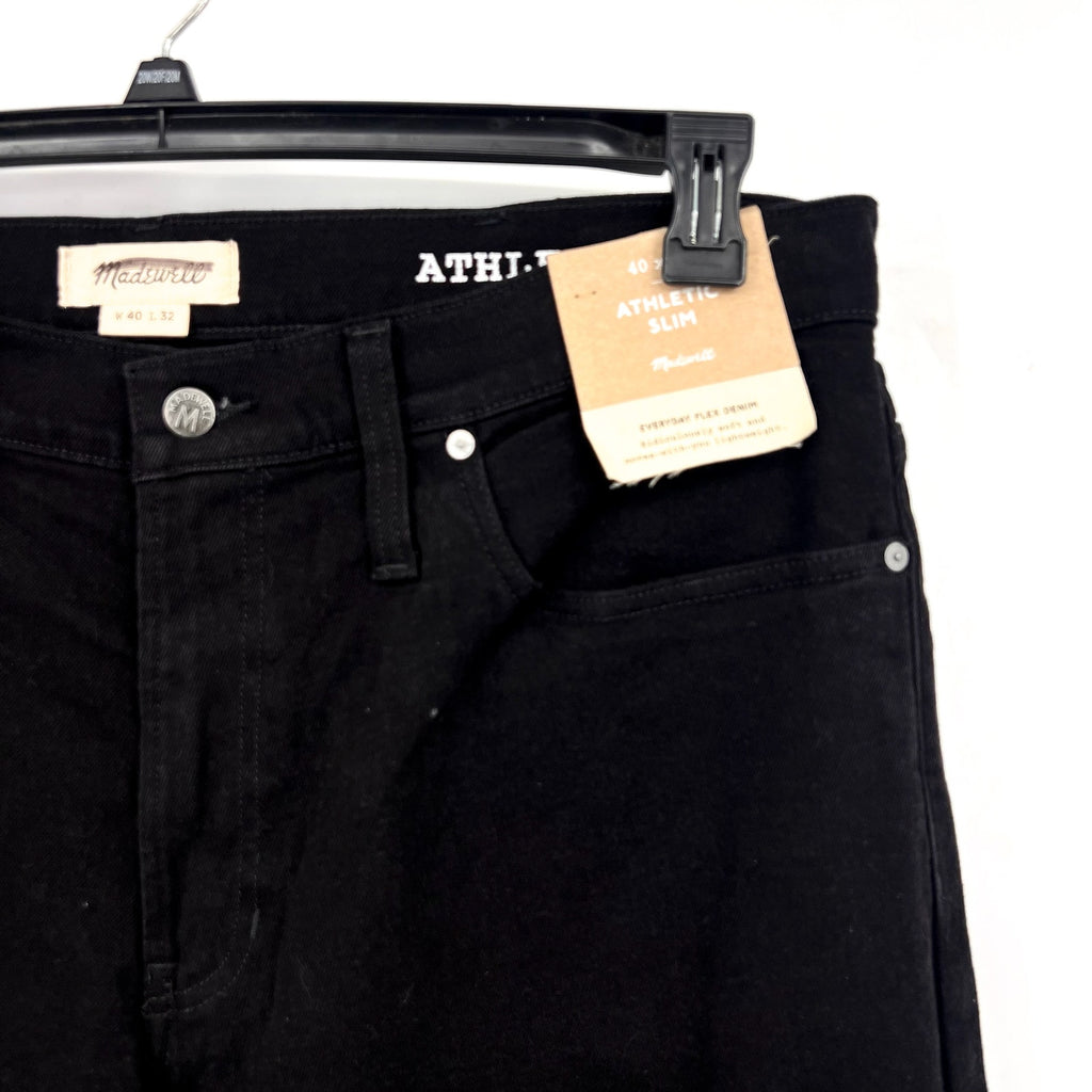 MADEWELL Men's Athletic Slim Jeans 40x32 Black Denim Stretch NG307 NWT