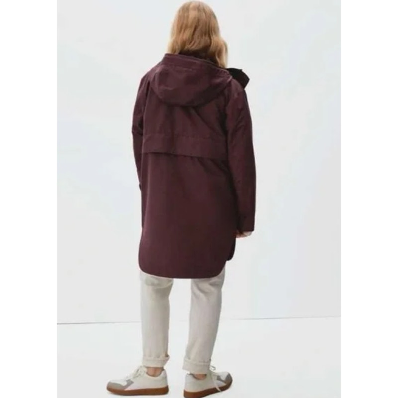 EVERLANE Womens The ReNew Anorak Rain Coat XXS Maroon Red Water-Repellent NWT