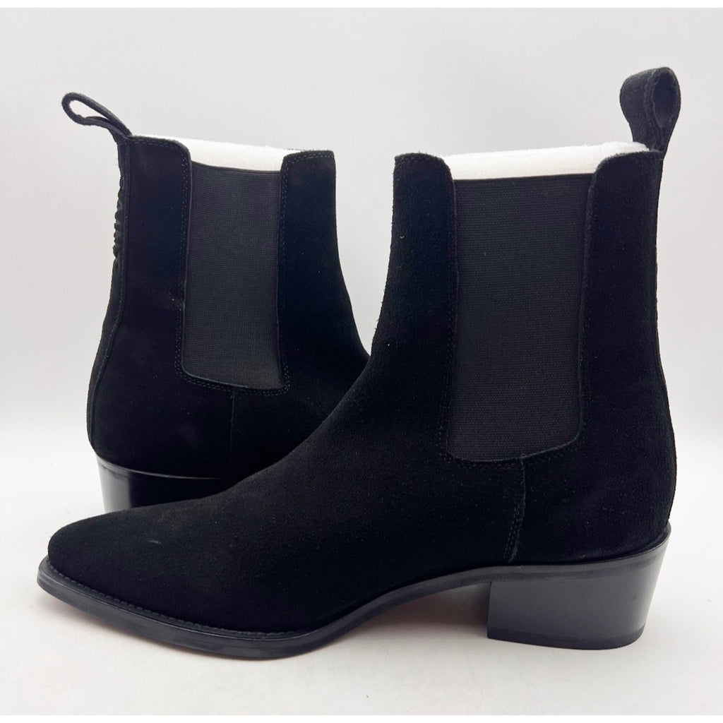 Saint Morta Men's Nomad Pointy Toe Chelsea Boots Size 8 EU 42 Black Suede NIB