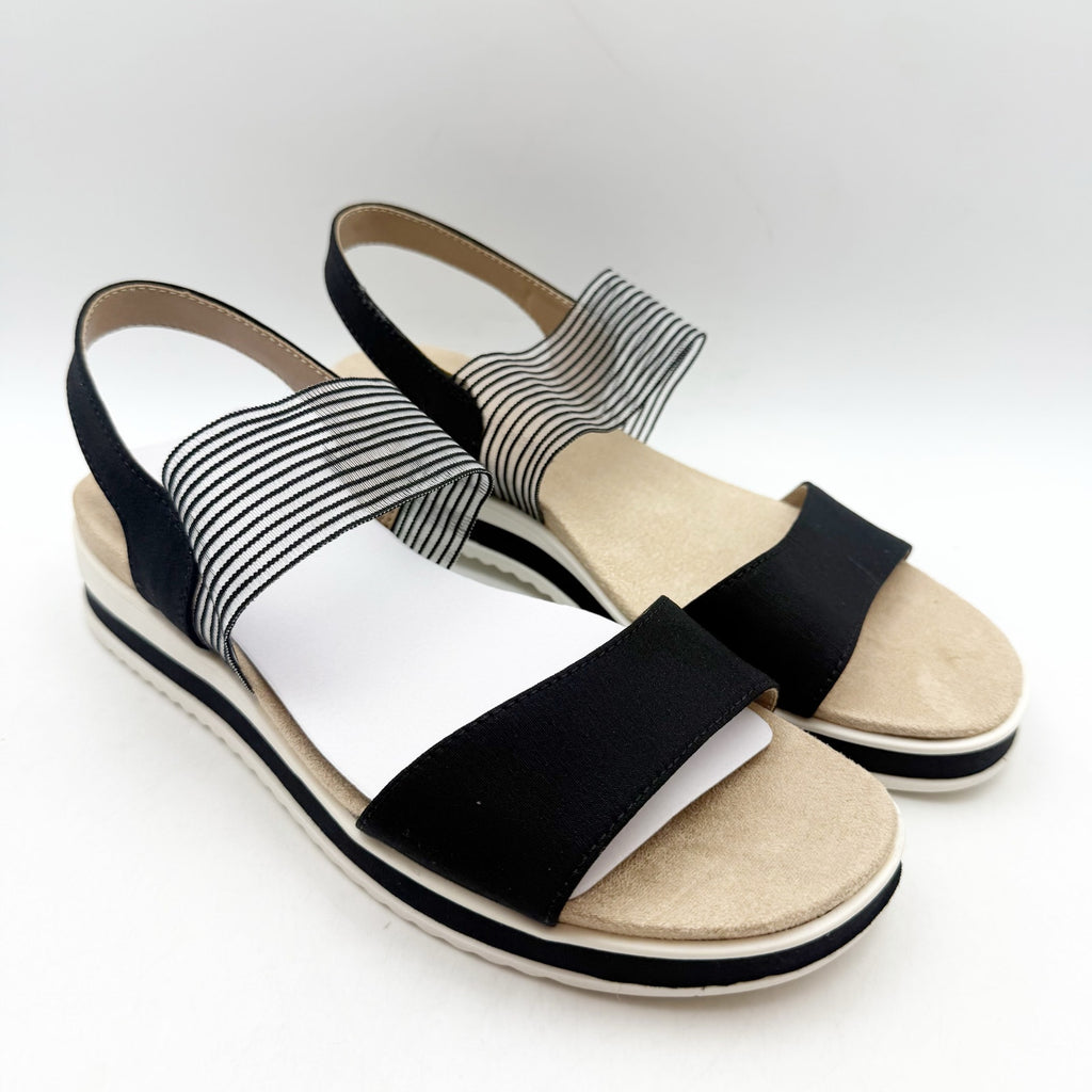 LifeStride Womens Zing Platform Sandals US 7.5 M EU 38 Black NIB