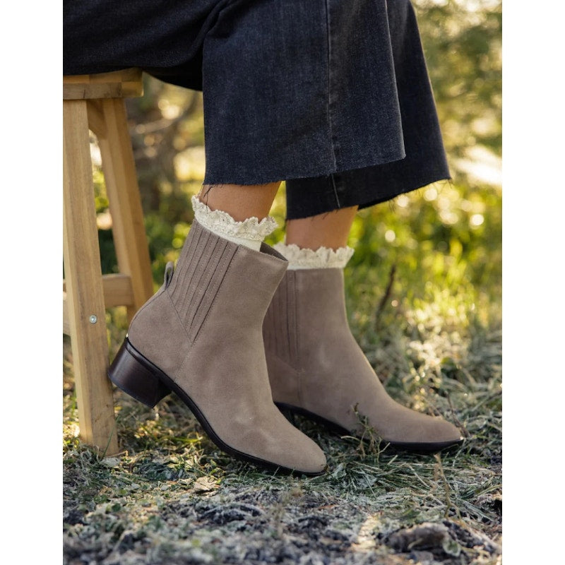 DOLCE VITA Women's Linny H2O Bootie Size 8.5 Olive Grey Suede Waterproof NIB