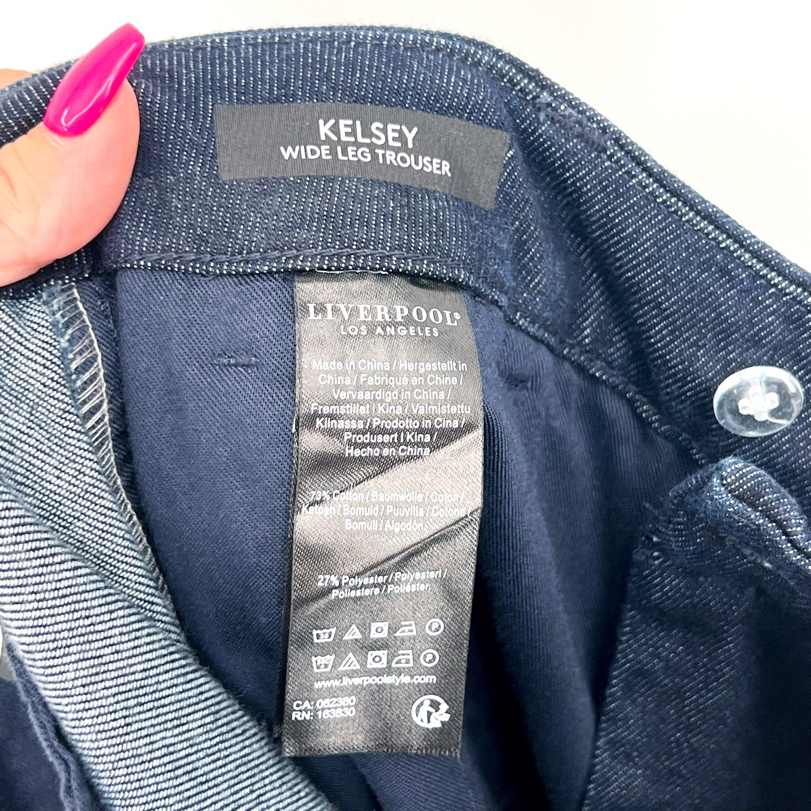 LIVERPOOL Womens Kelsey Wide Leg Denim Trousers US 10 Size 30 Blue Indigo NWT