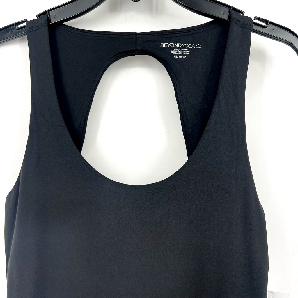 BEYOND YOGA Women's Score Pleated Dress XS Black Sleeveless Interior Shorts NWT