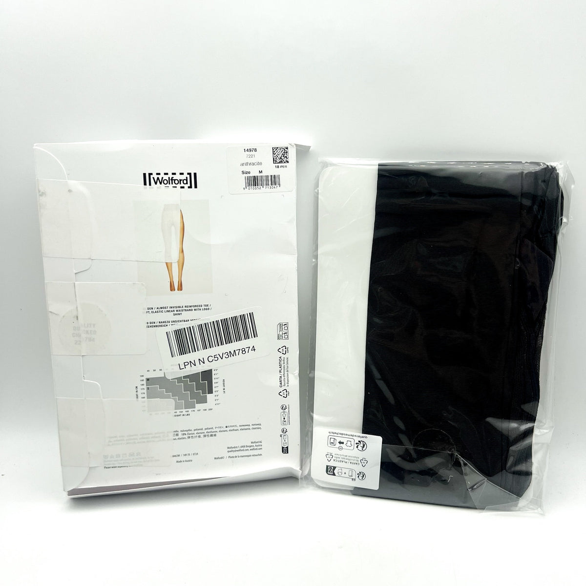 WOLFORD Women's Neon 40 Tights Medium Anthracite Grey Flawless NWT