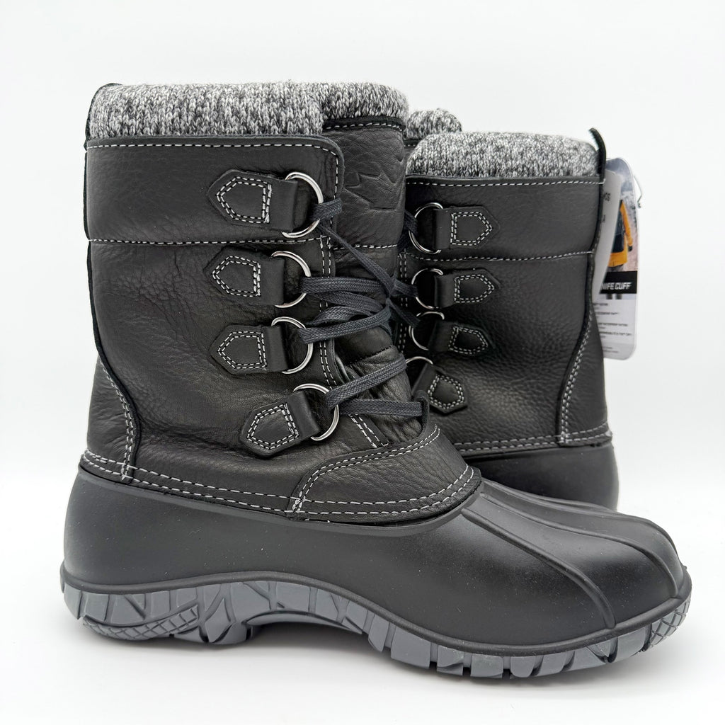 Baffin Women Yellowknife Snow Boots US 11 Black Leather Waterproof Insulated NIB