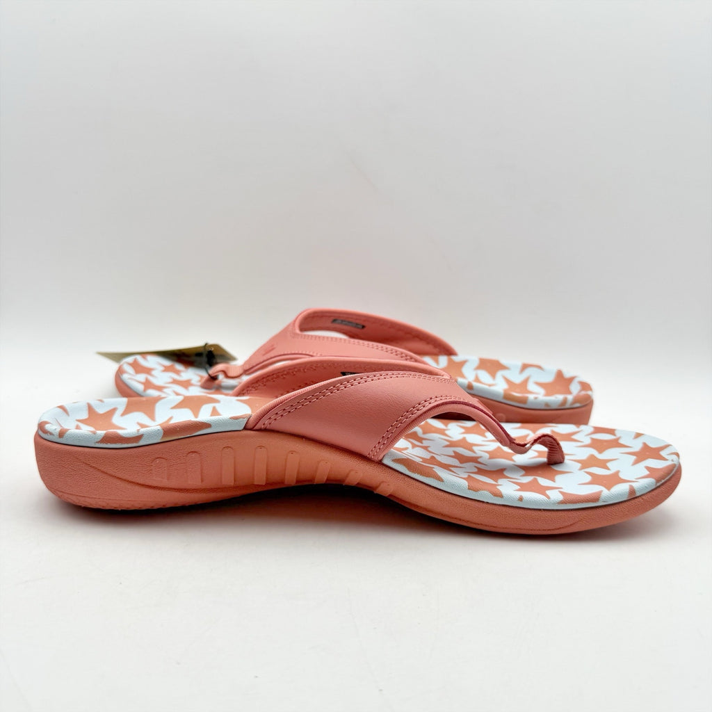 Spenco Womens Yumi Ocean Shell Thong Sandals US 12 Starfish Pink Flip Flops NWOB