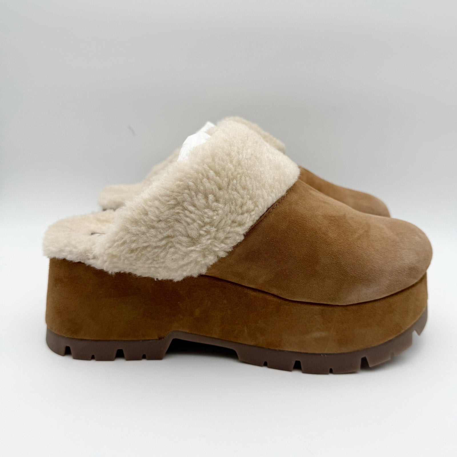 Steve Madden Womens Juney Clogs US 8 Chestnut Brown Vegan Suede Slip On NIB