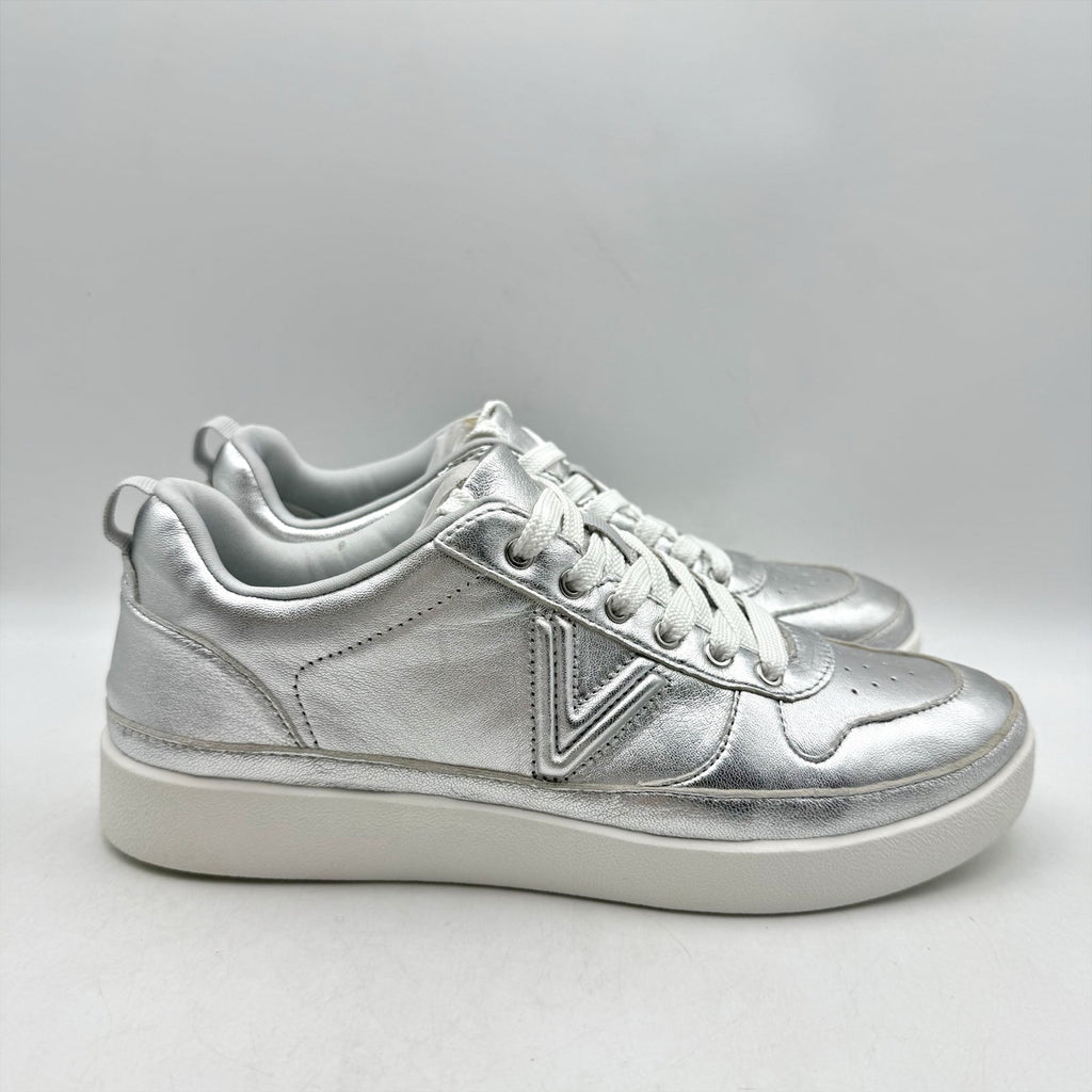 Vionic Womens Elise Casual Sneakers Size 8.5 EU 39 Silver Leather NIB