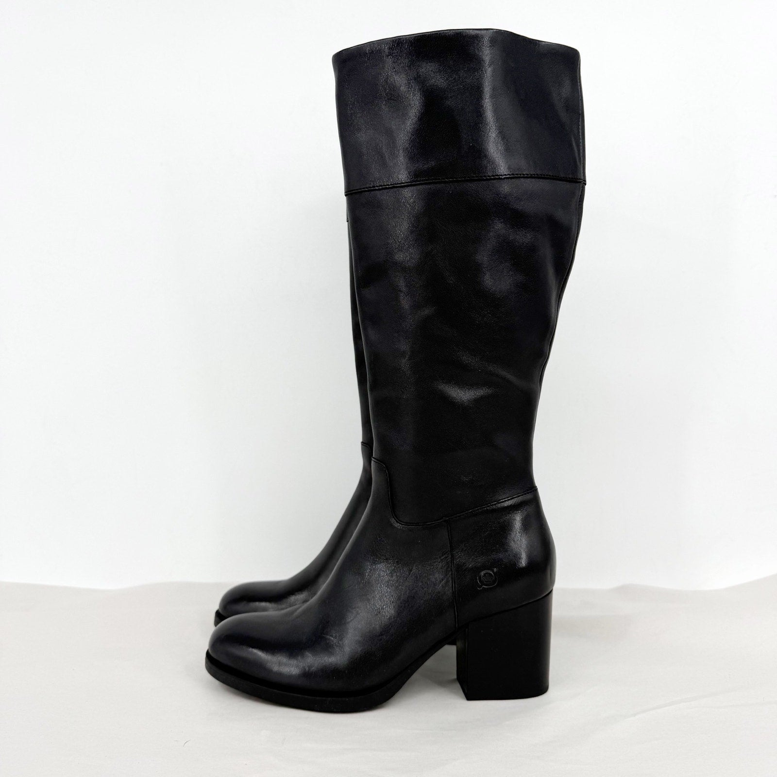 Born Womens Brandy Knee High Boots US 8 M EU 38.5 Black Leather NWT