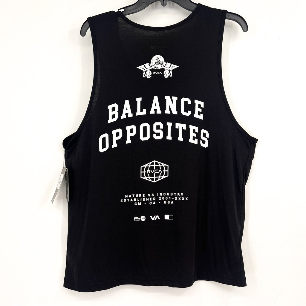 RVCA Men's Global Rank Vest Tank Top Large Black Performance Fit NWT
