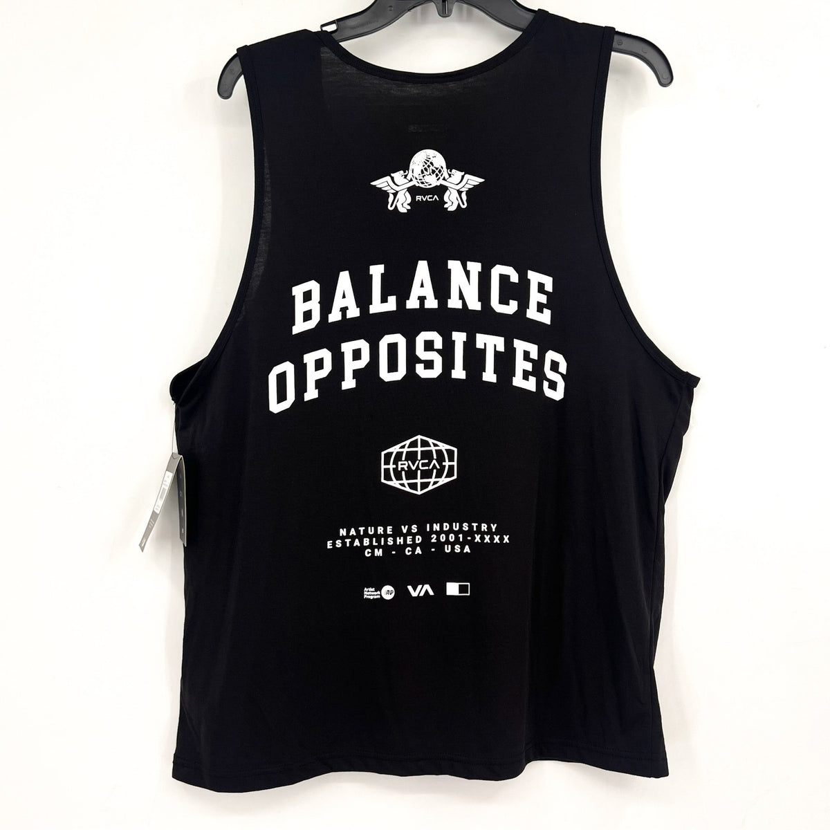 RVCA Men's Global Rank Vest Tank Top Large Black Performance Fit NWT