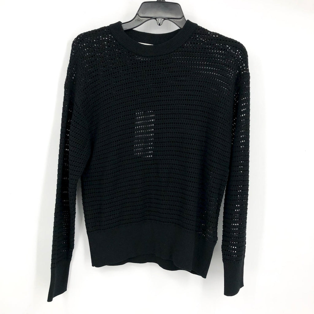 VARLEY Women's Kershaw Sweat Pullover Sweater XXS Black Open Knit Cotton NWT