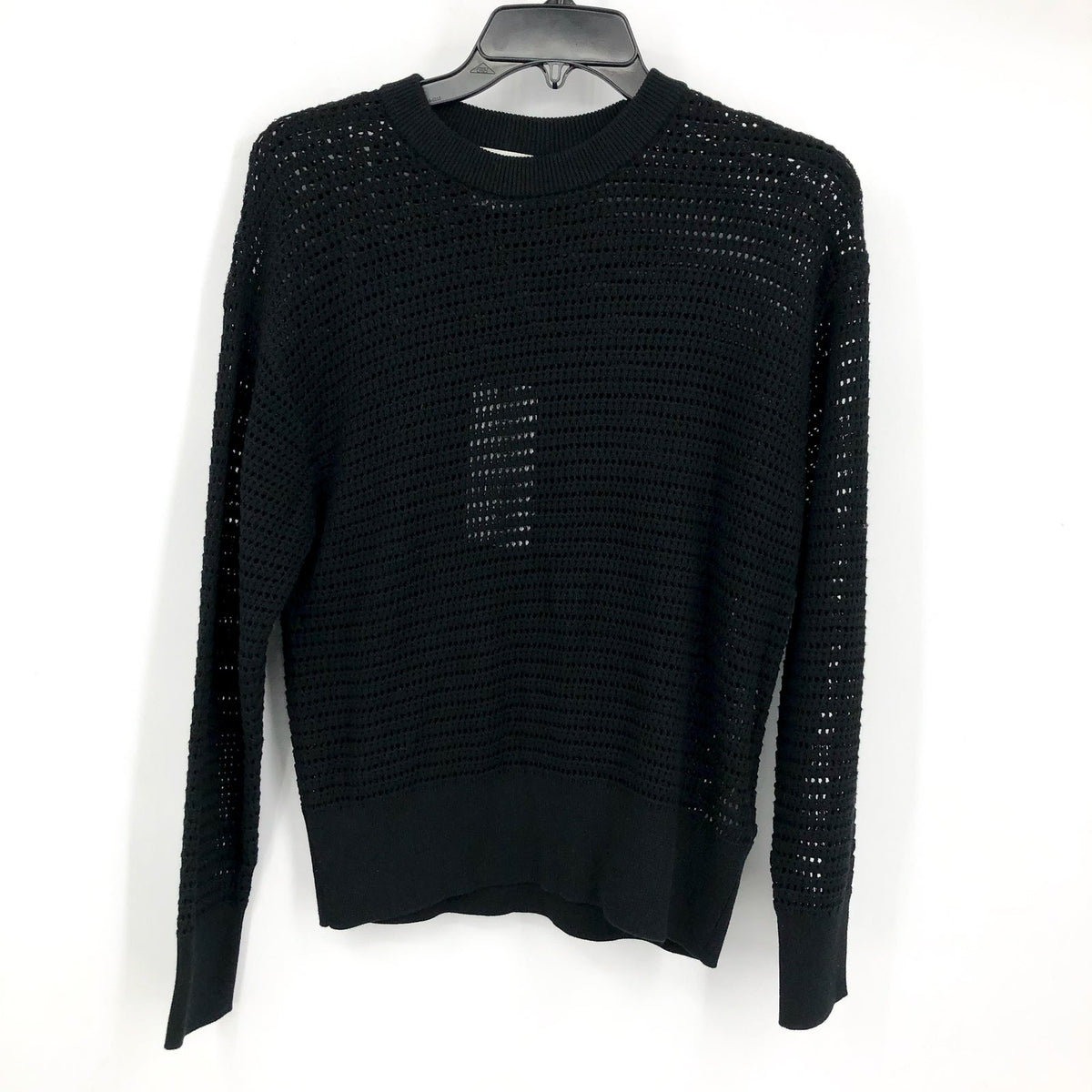 VARLEY Women's Kershaw Sweat Pullover Sweater XXS Black Open Knit Cotton NWT