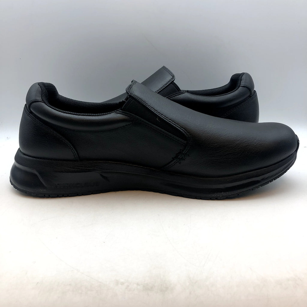 Kuru Mens Kivi 2 Slip On Sneakers 12.5 WIDE Jet Black Leather Anti Slip NWOB
