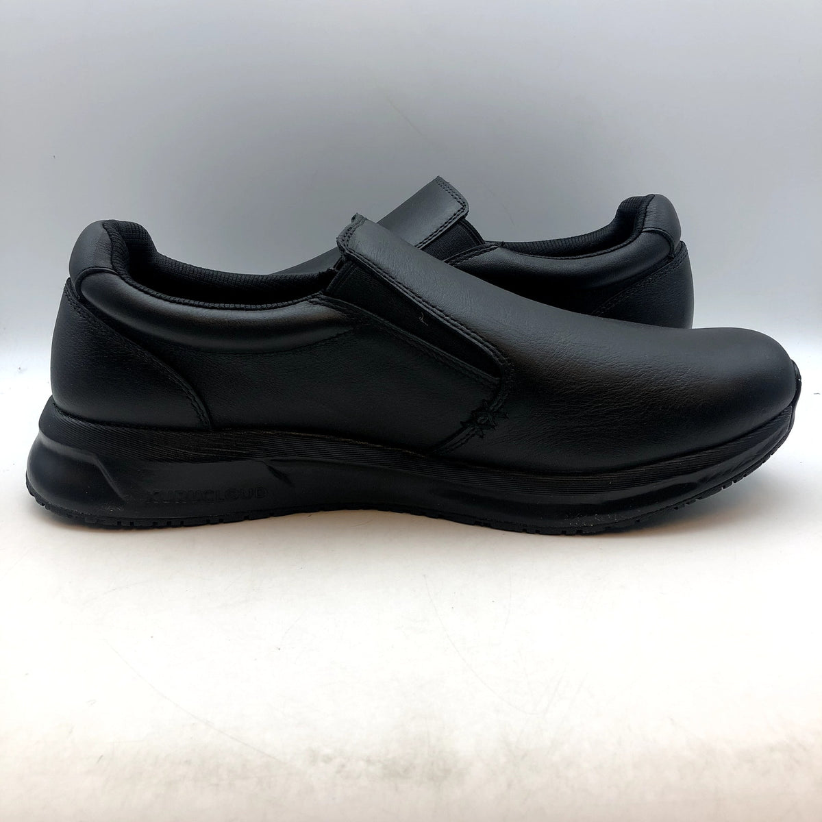 Kuru Mens Kivi 2 Slip On Sneakers 12.5 WIDE Jet Black Leather Anti Slip NWOB