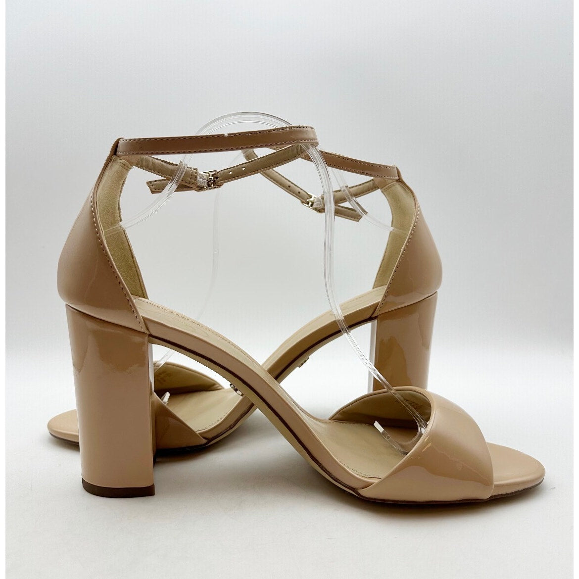 Sam Edelman Womens Robyn Heels Size 11 M Beige Patent Leather Ankle Strap NWOB