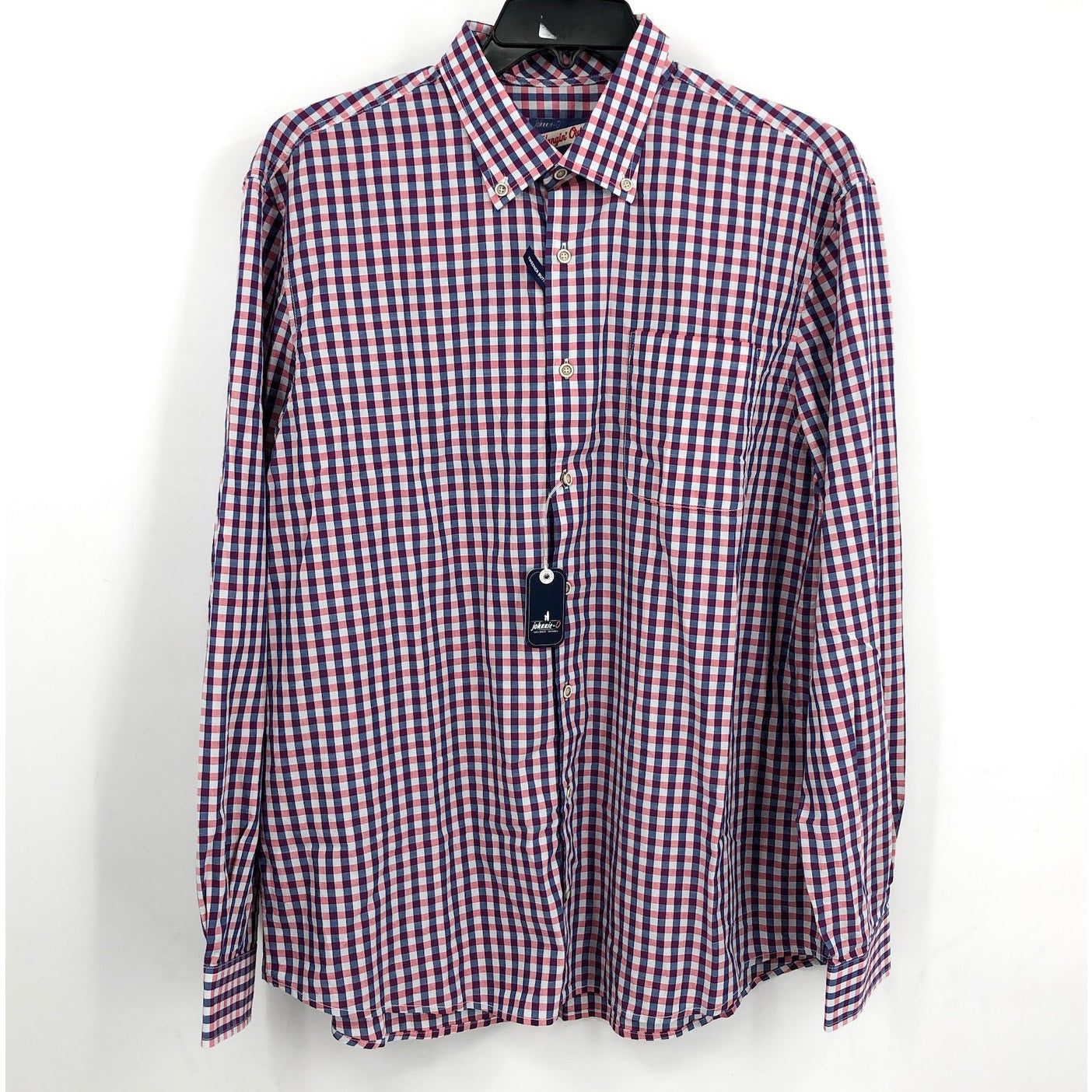 JOHNNIE O Mens Abner Hangin’ Out Button Up Shirt XL Malibu Red Plaid NWT