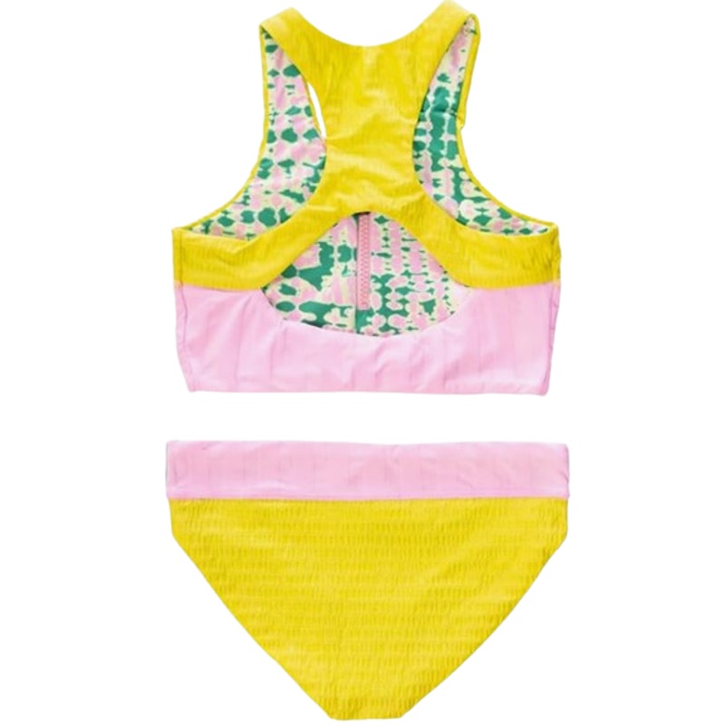 MAAJI Girl's Reversible Blush Rose Poppy Swim Set Size 12 Pink Green Multi NWT