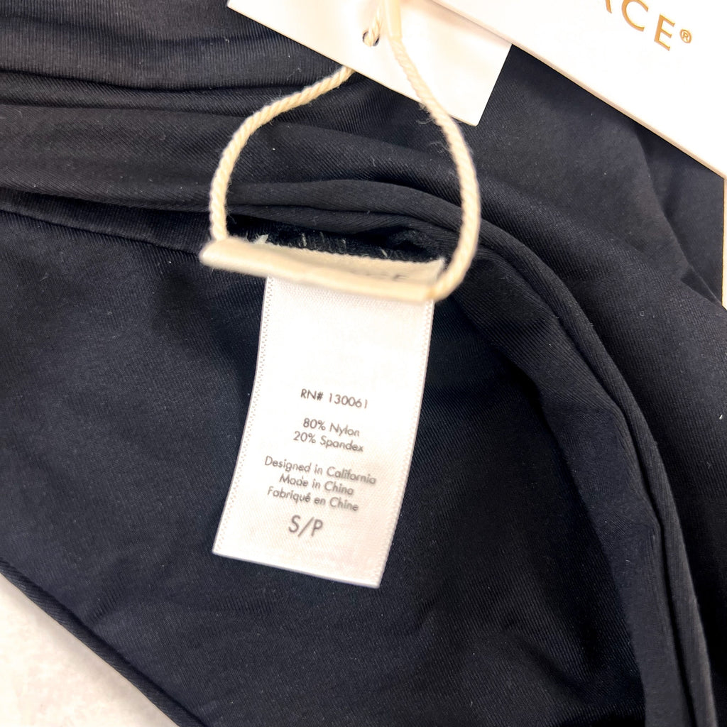 L*SPACE Women's Quinn Classic Bikini Bottom Small Black V Front NWT