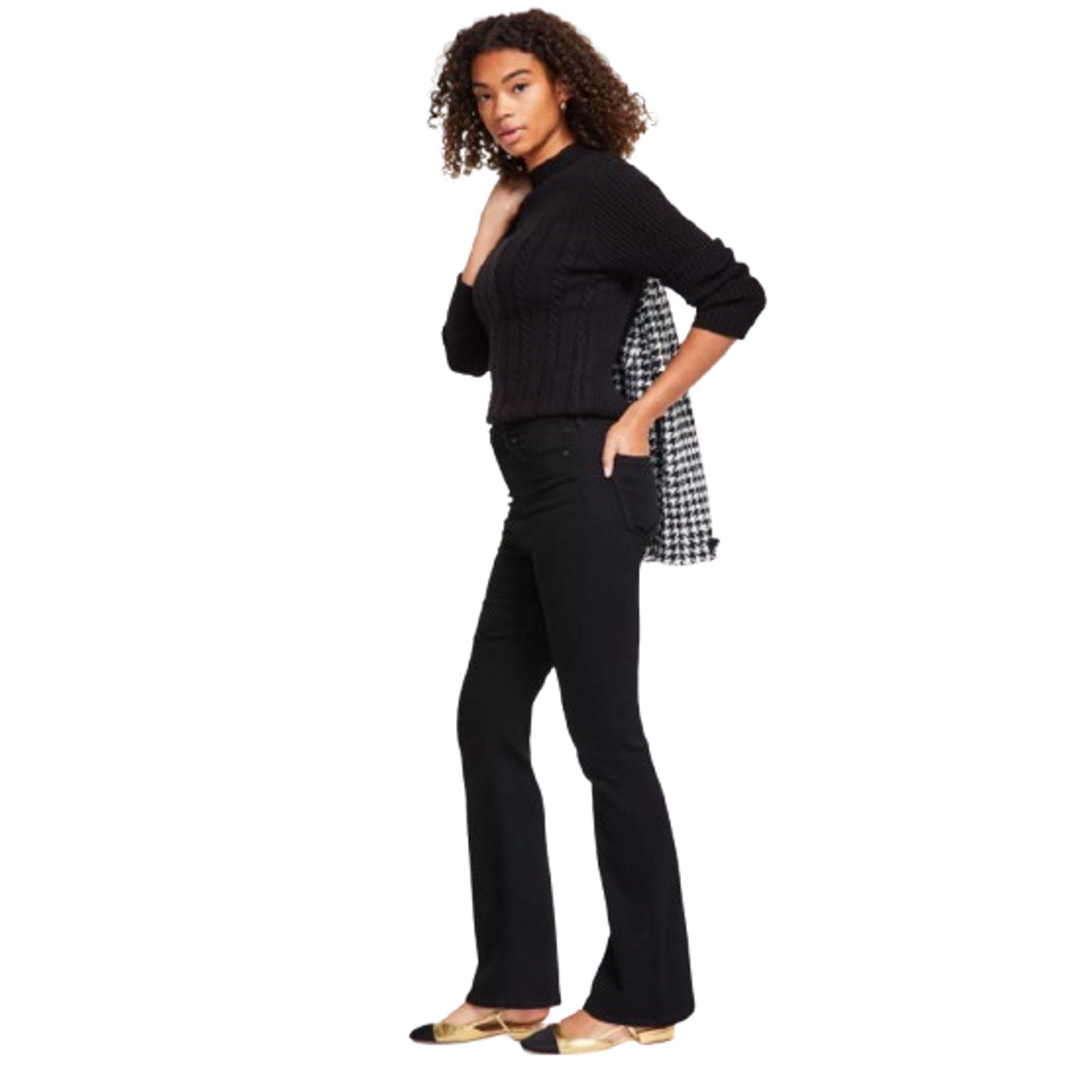LIVERPOOL Women's Lucy Bootcut Jeans 6/28 Black Rinse High-Rise Stretch NWT
