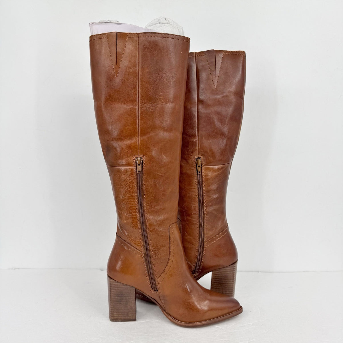 Diba True Womens True Do Knee High Boots Size 6.5 M Brown Leather NWOB