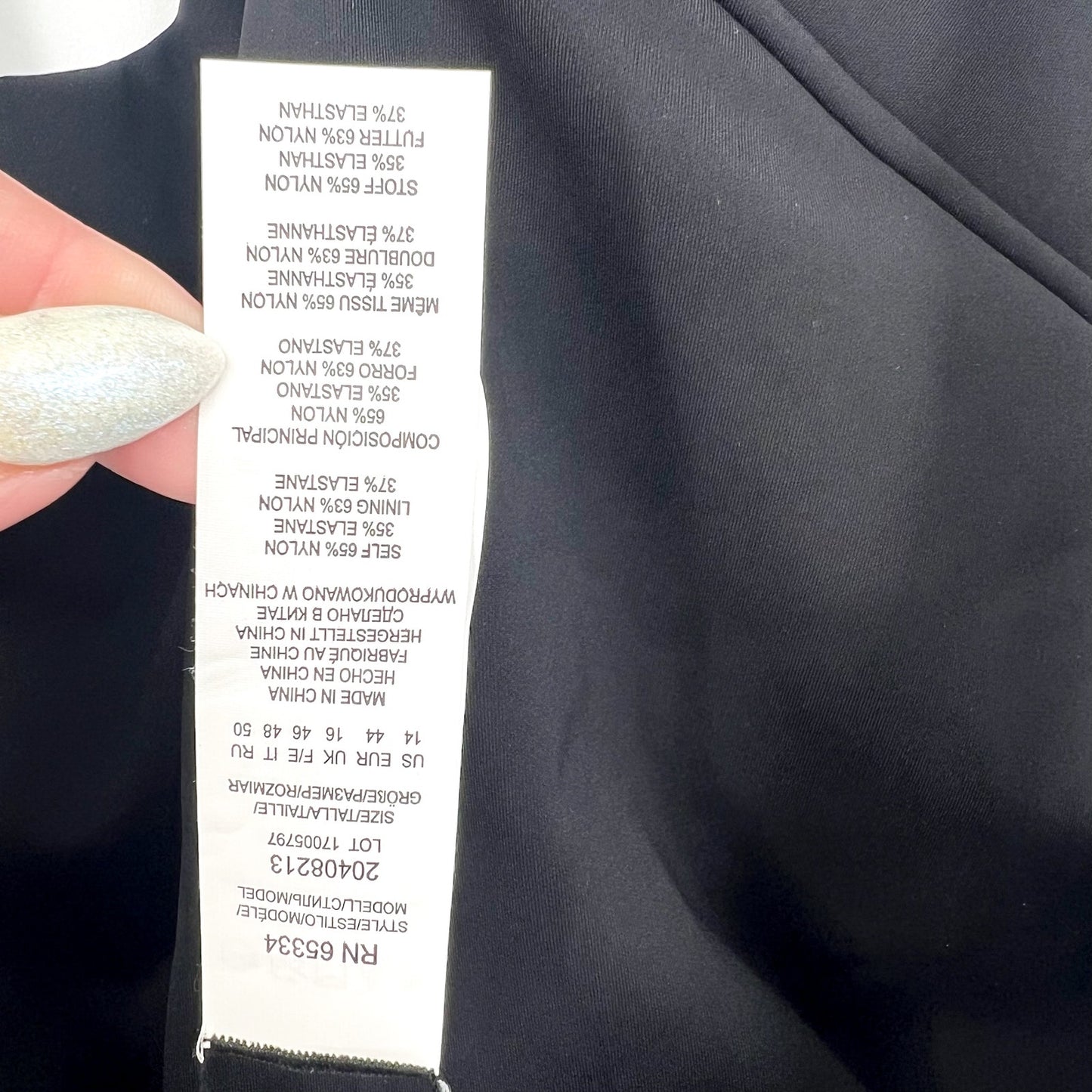 LAUREN RALPH LAUREN Sculpting Cross Front One Piece Swimsuit 14 Black OTS NWT