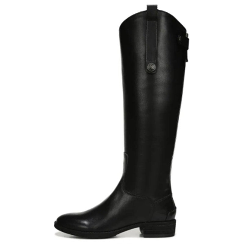 Sam Edelman Womens Penny Knee High Boots Size 8 M WIDE CALF Black Leather NWOB