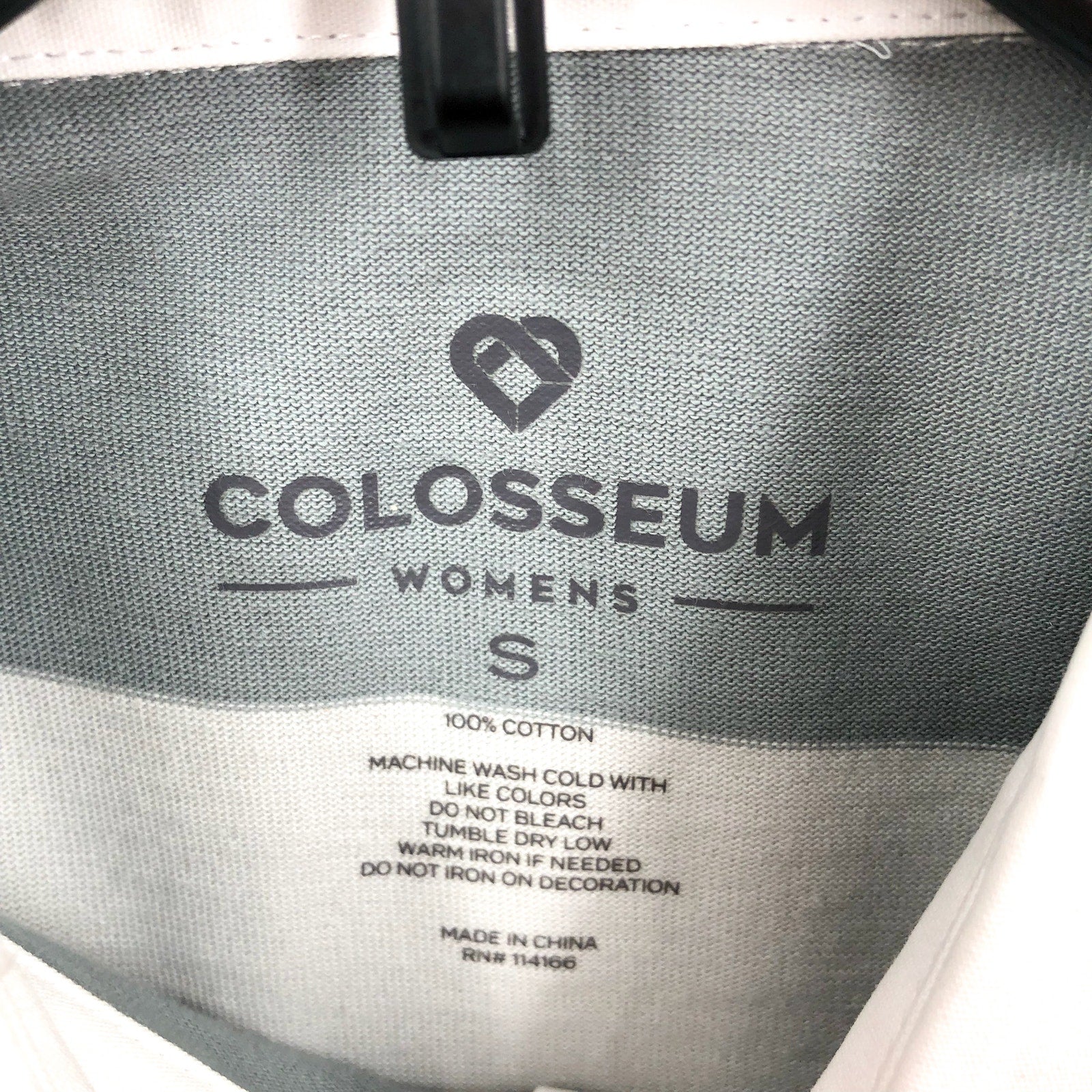 COLOSSEUM Womens World Peace Rugby Shirt Small Grey White Sam Houston NWT