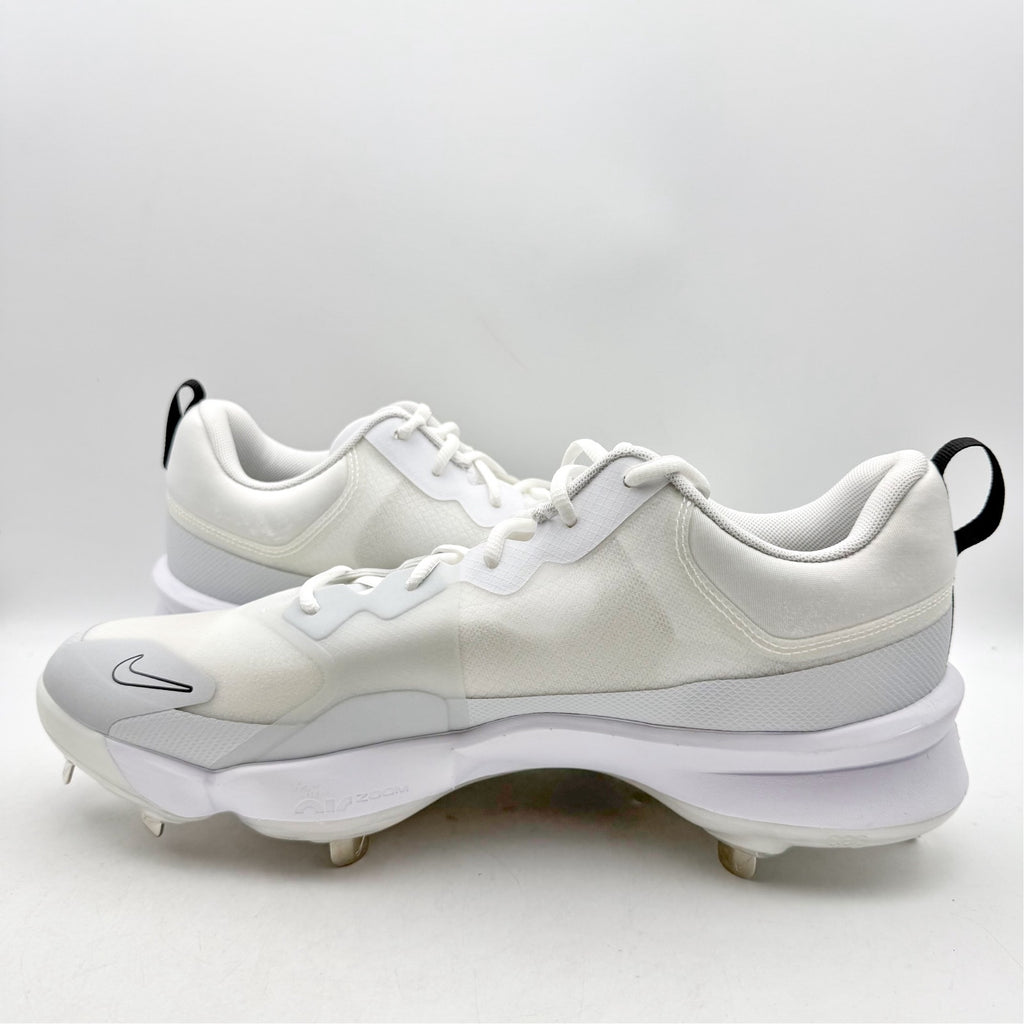 Nike Force Zoom Trout 9 Pro Low Metal Baseball Cleats Mens 14 White FB2907 NWOB