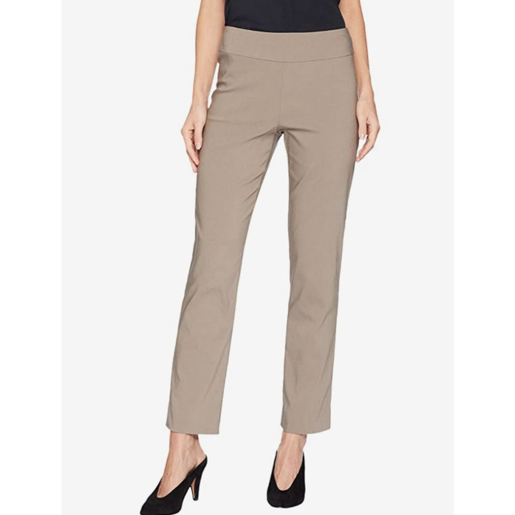 KRAZY LARRY Women's Pull-On Ankle Pants Size 4 Taupe High Rise Stretch NWT