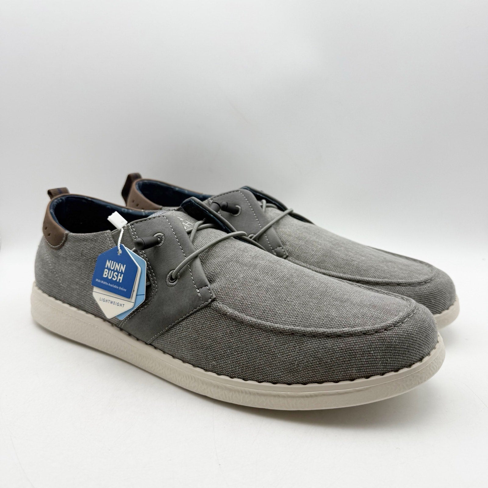 Nunn Bush Mens Brewski Slip on Casual Shoes US 13 M Grey Knit NIB