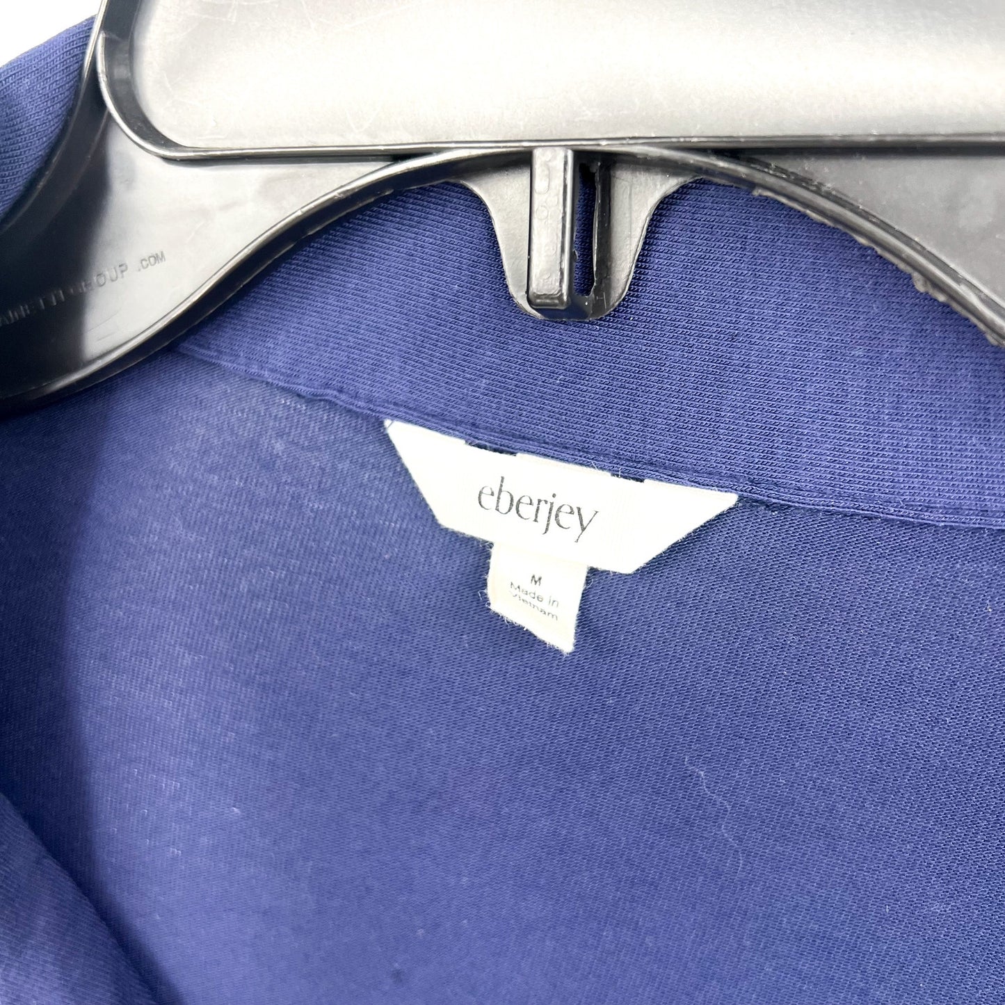 EBERJEY Women's Gisele Long PJ Set Medium Navy Blue Ivory TENCEL Modal NWOT