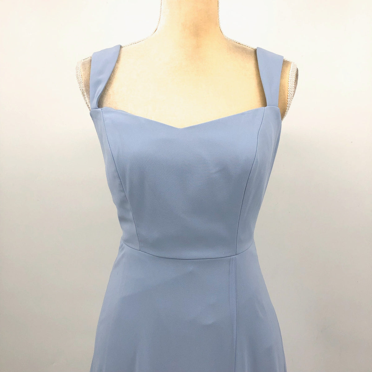 AFTER SIX Lux Chiffon Sweetheart Maxi Dress Size 6R Sky Blue Wide Strap NWT