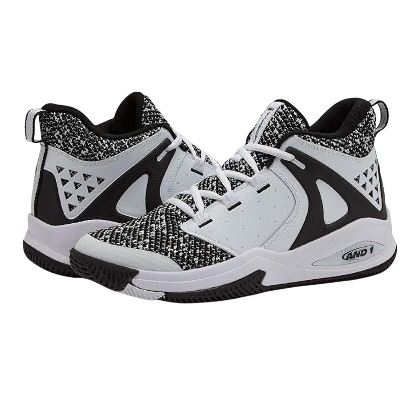 AND1 Mens Takeoff Basketball Shoes Size 11 EU 45 White Black Athletic NWOB