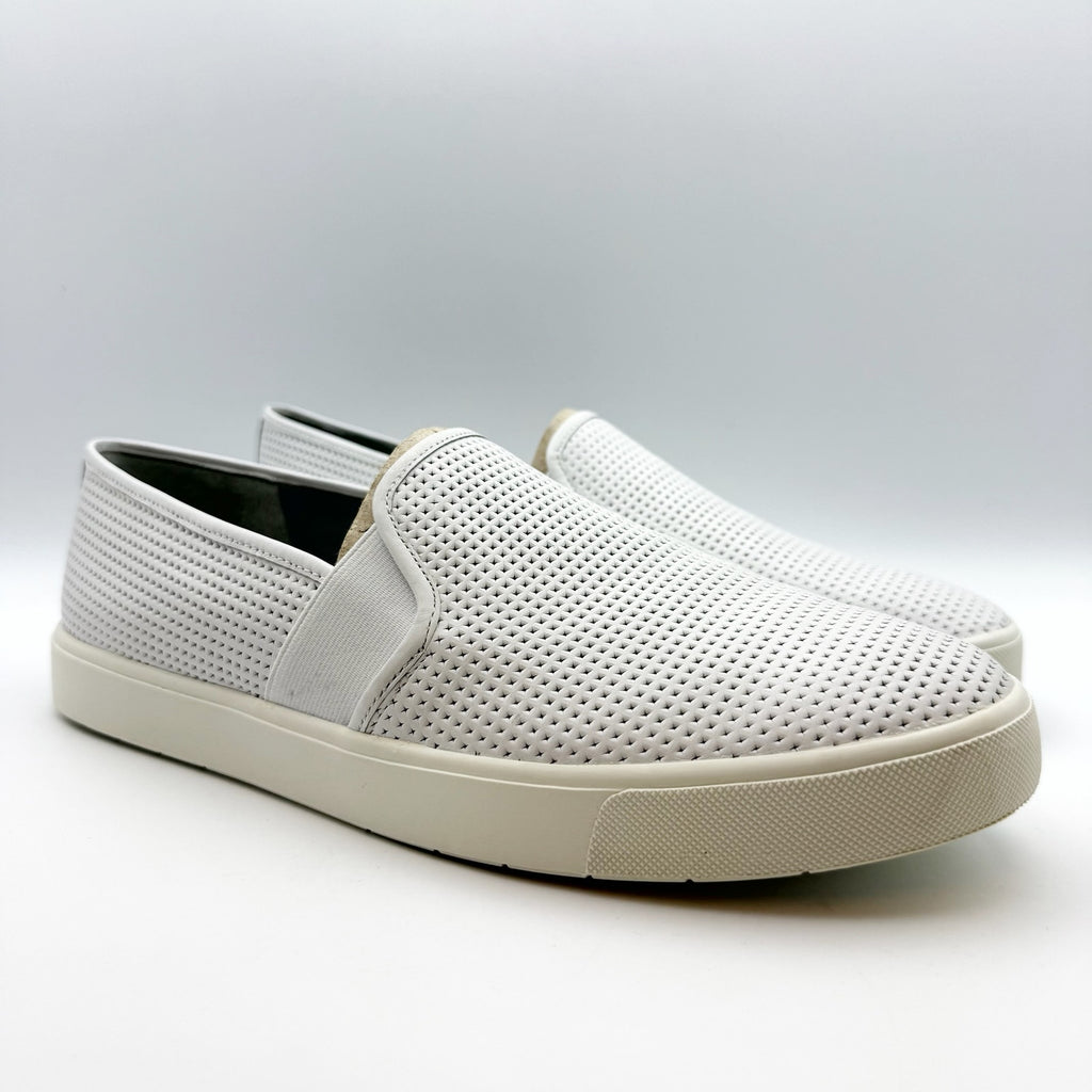Vince Womens Blair 5 Perforated Slip On Sneaker SIZE 11 White Nubuck Leather