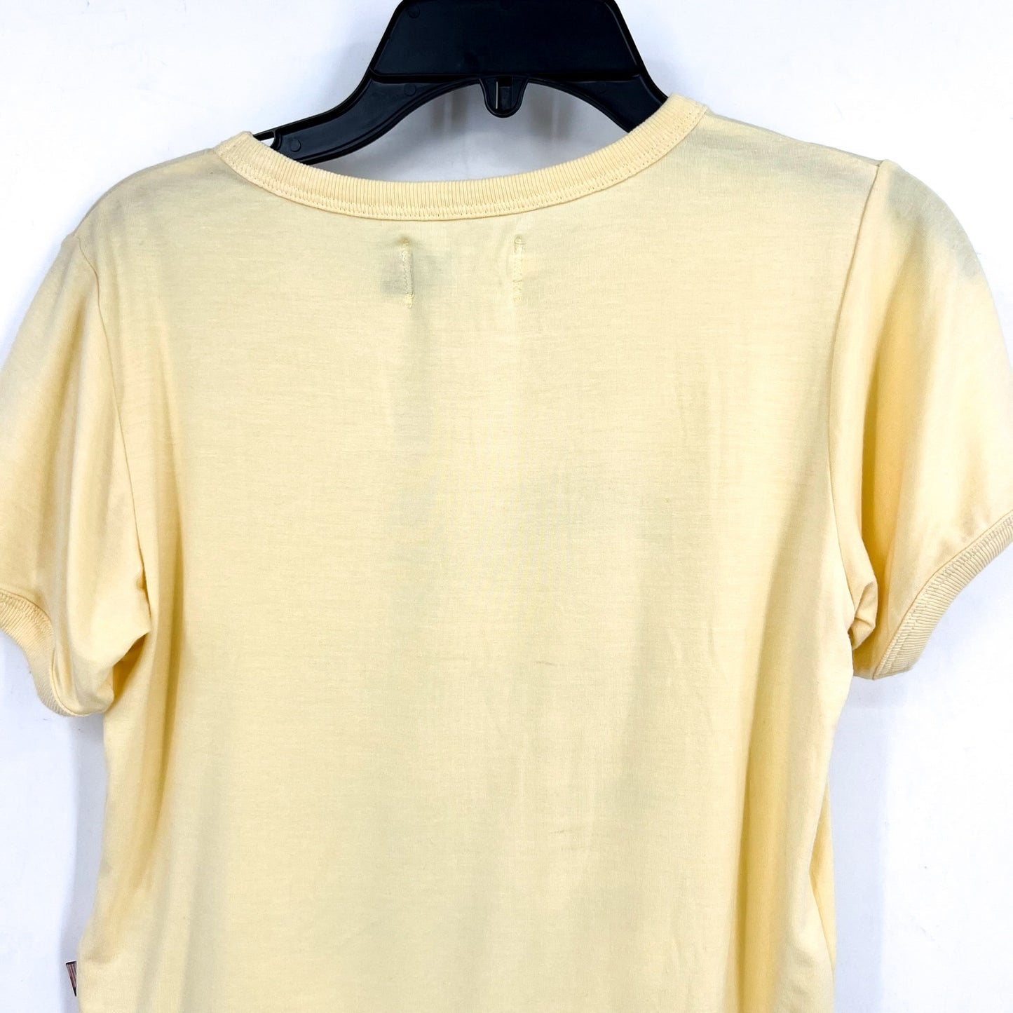 HONOR THE GIFT Women's Palms Cropped Graphic T-Shirt Small Yellow Blonde NWT